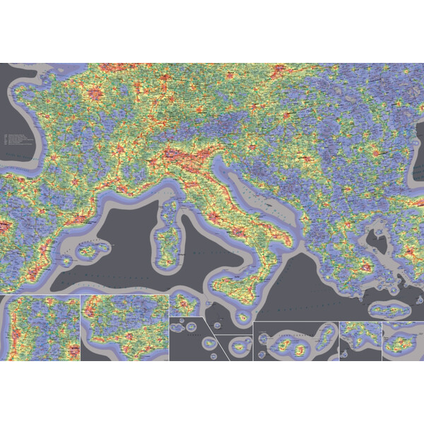 Oculum Verlag Kontinentkarte Sky Quality Map Europe