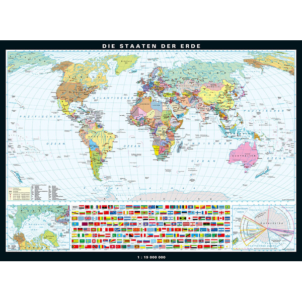 PONS Weltkarte Die Erde physisch und politisch (196 x 143 cm)