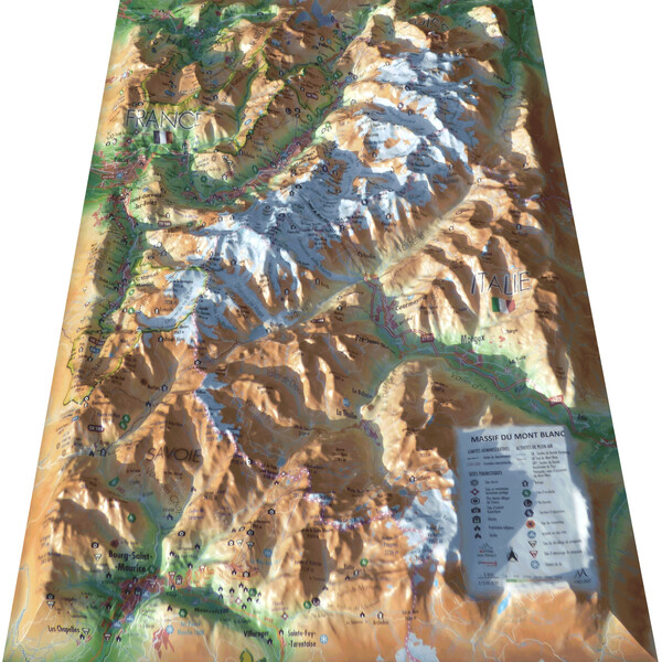 3Dmap Regional-Karte Massif du Mont Blanc (61 x 41 cm)