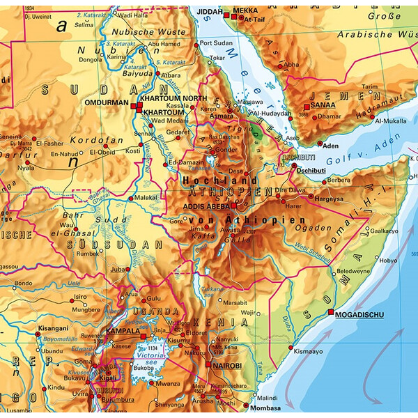 PONS Kontinentkarte Afrika physisch (157 x 206 cm)