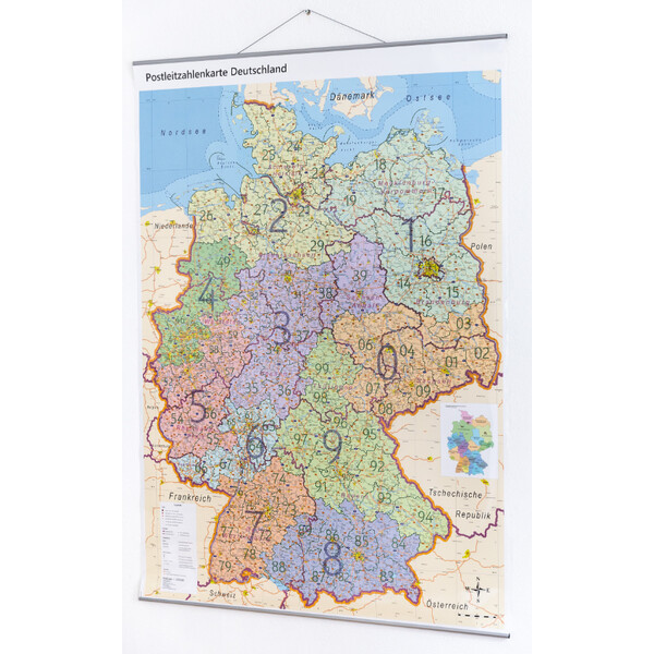 GeoMetro Landkarte Deutschland politisch mit Postleitzahlen PLZ XL (100 x 140 cm)