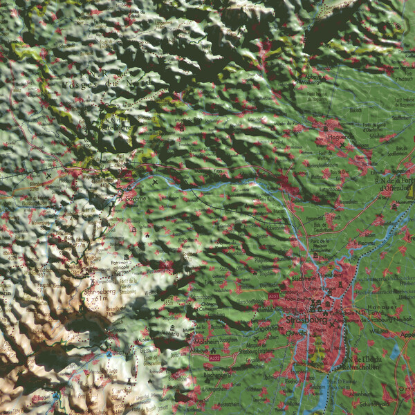 3Dmap Regional-Karte Le Massif des Vosges