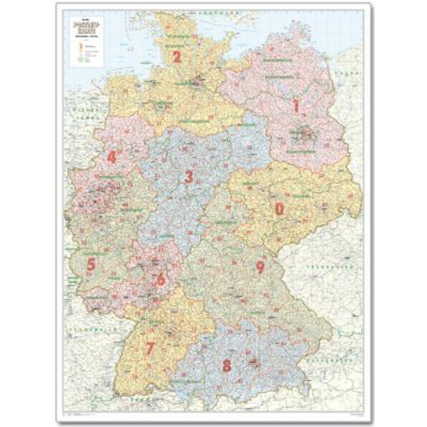 Bacher Verlag Landkarte Postleitzahlenkarte Deutschland groß
