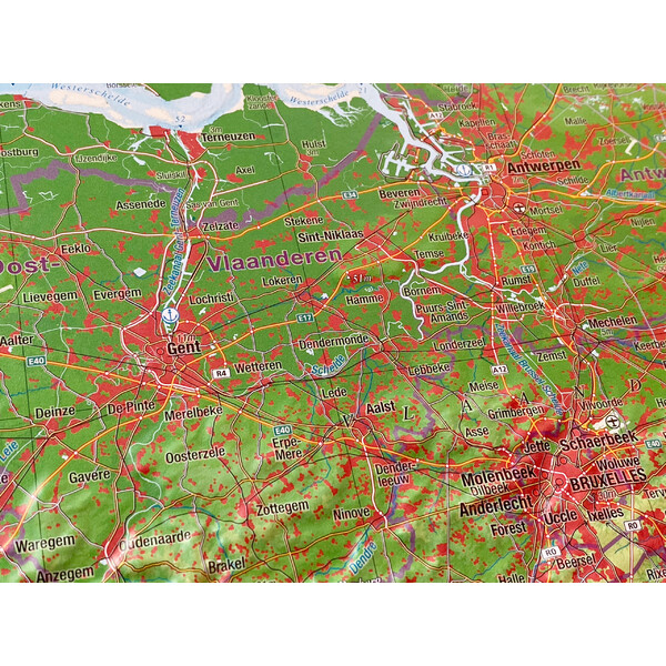 Georelief Regional-Karte Benelux (57 x 77 cm)