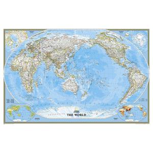 National Geographic Pazifik-Zentrierte Weltkarte groß