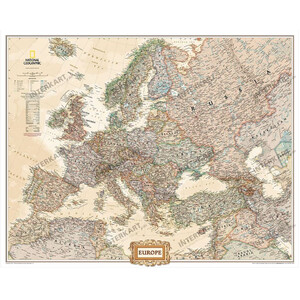 National Geographic Kontinentkarte Europa 3 Teile, Riesenformat