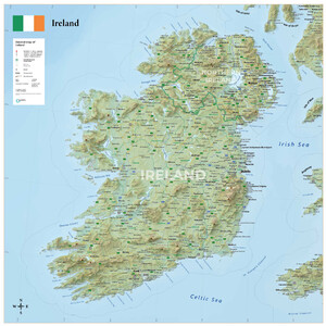 GeoMetro Landkarte Irland (90 x 90 cm)