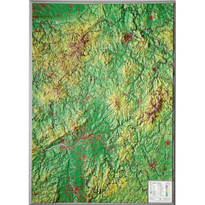 Georelief Regional-Karte Hessen 3D Reliefkarte (57 x 77 cm)