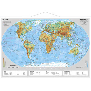 Stiefel Weltkarte Erde physisch (95 x 62 cm)