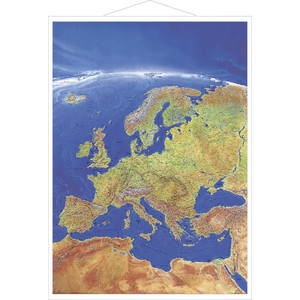 Stiefel Kontinentkarte Europa Panorama mit Metallleisten Englisch