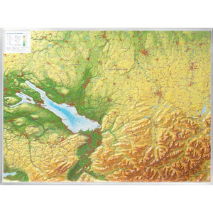 Georelief Regional-Karte Allgäu Bodensee 3D Reliefkarte (77 x 57 cm)