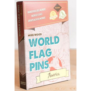 Miss Wood World Flag Pins Markierungsfahnen Amerika 25 Stück