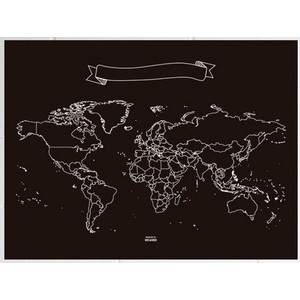 Miss Wood Weltkarte Chalkboard XL