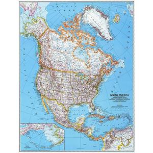 National Geographic Kontinentkarte Nord Amerika, politisch