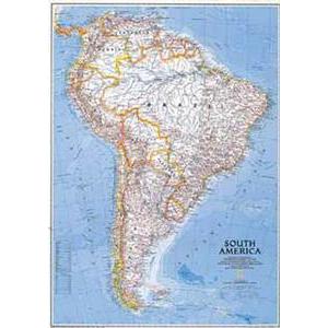 National Geographic Kontinentkarte Südamerika, politisch
