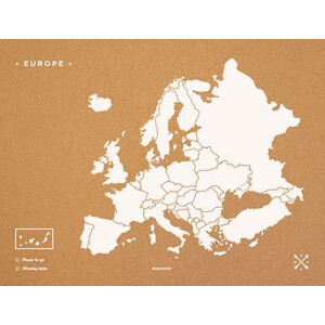 Miss Wood Kontinentkarte Woody Map Europa weiß 90x60cm