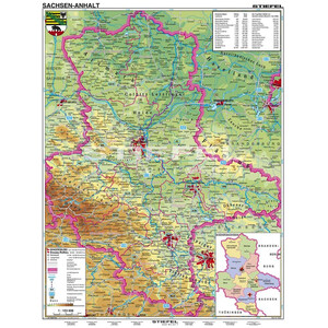 Stiefel Regional-Karte Sachsen-Anhalt physisch