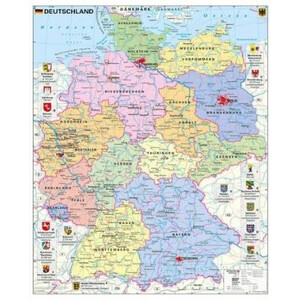 Stiefel Landkarte Deutschland politisch mit Wappen