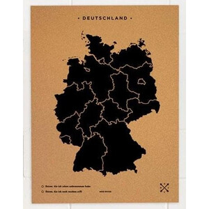 Miss Wood Landkarte Woody Map Countries Deutschland Cork XL black (90 x 60 cm)
