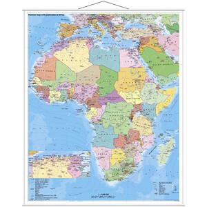 Stiefel Kontinent-Karte Afrika politisch mit PLZ