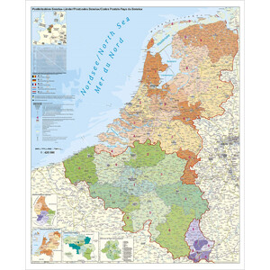 Stiefel Regional-Karte Benelux mit Postleitzahlen (97x137)