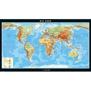 PONS Weltkarte Die Erde physisch (224 x 128 cm)