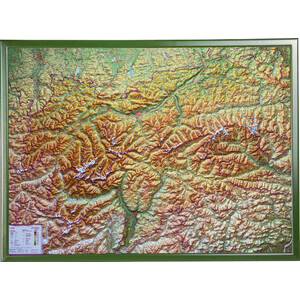 Georelief Regional-Karte Tirol (78 x 58 cm) 3D Reliefkarte mit Holzrahmen