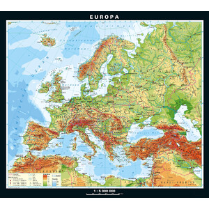PONS Kontinentkarte Europa physisch/politisch (130 x 115 cm)