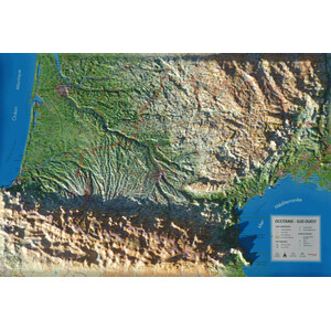 3Dmap Regional-Karte Occitanie - Sud Ouest