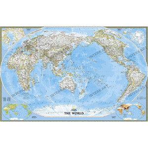 National Geographic Klassische Pazifik-zentrierte Weltkarte