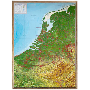 Georelief Regional-Karte Benelux (57 x 77 cm)