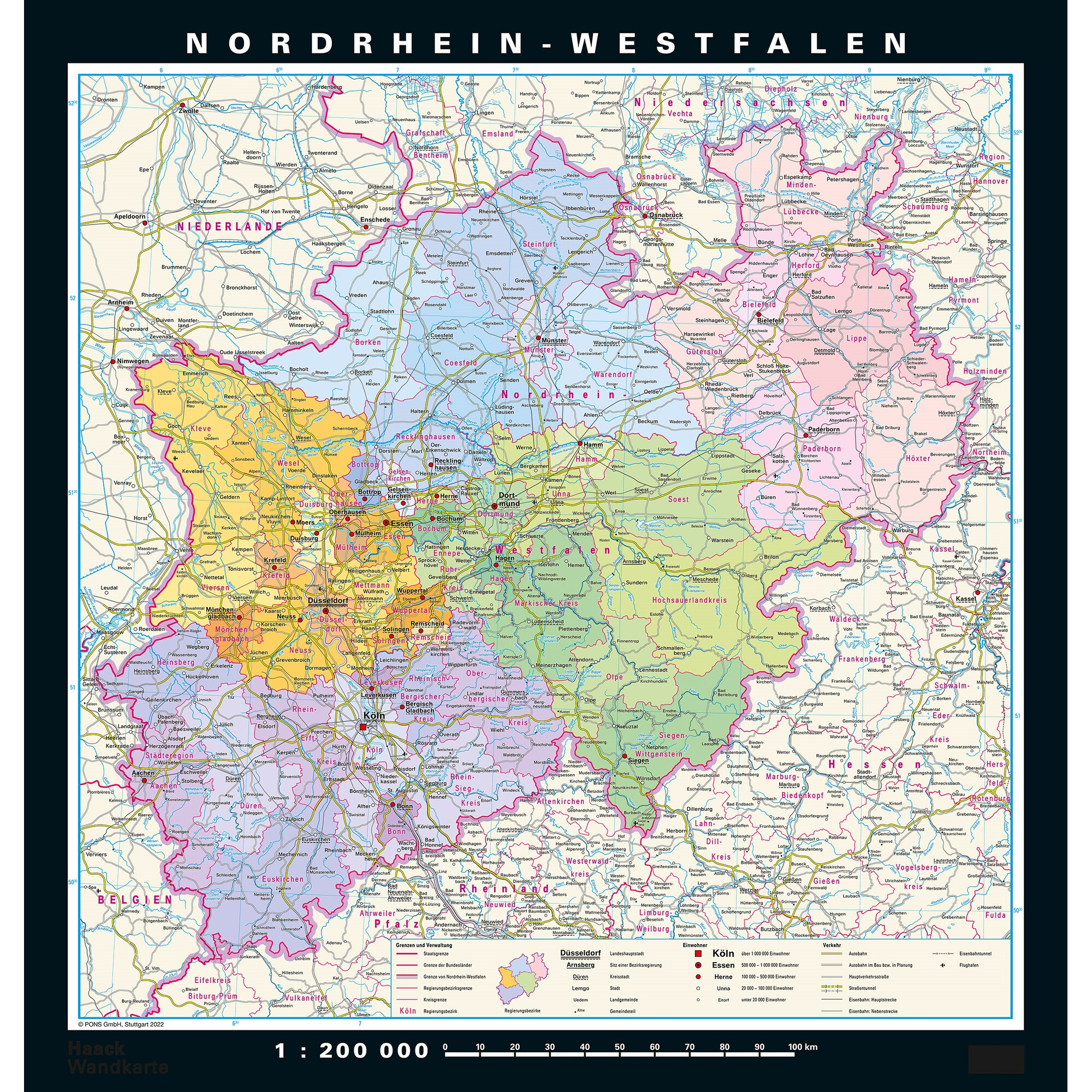 Luxus Karte Nordrhein Westfalen Mit Stdten Fotosnull