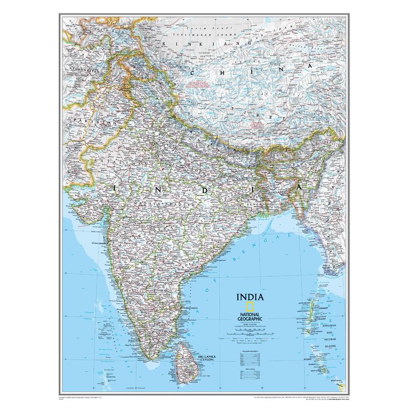 National Geographic Landkarte Indien (76 x 58 cm)