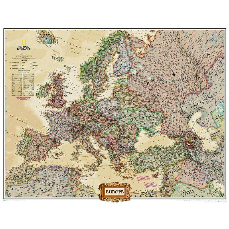 National Geographic Kontinentkarte Antike Europakarte politisch laminiert