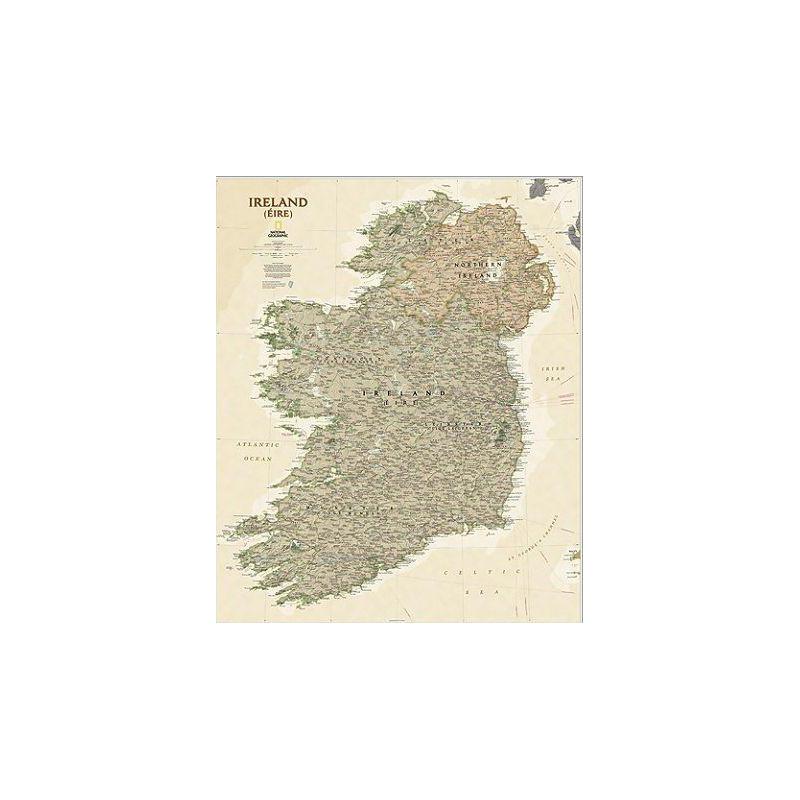 National Geographic Landkarte Irland laminiert