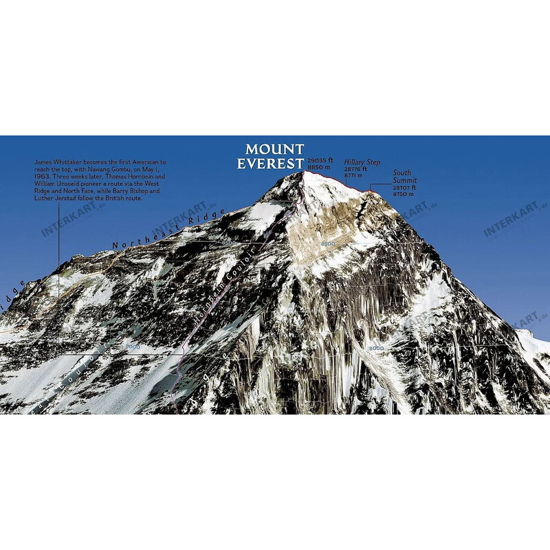 National Geographic Regional-Karte Mount Everest, 50th Anniversary - 2-seitig