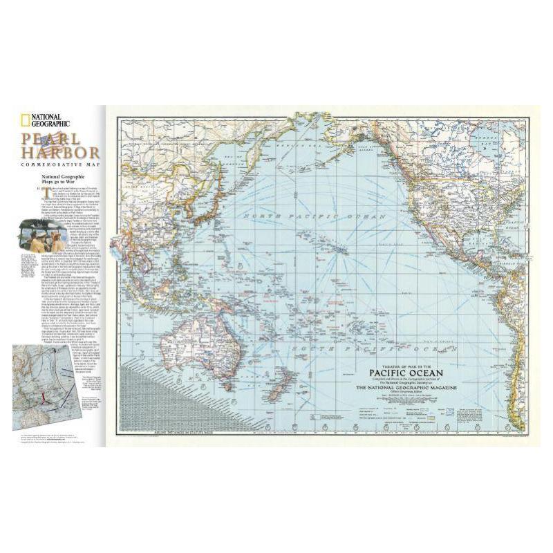 National Geographic Regional-Karte Pearl Harbor / Drama im Pazifik - 2-seitig