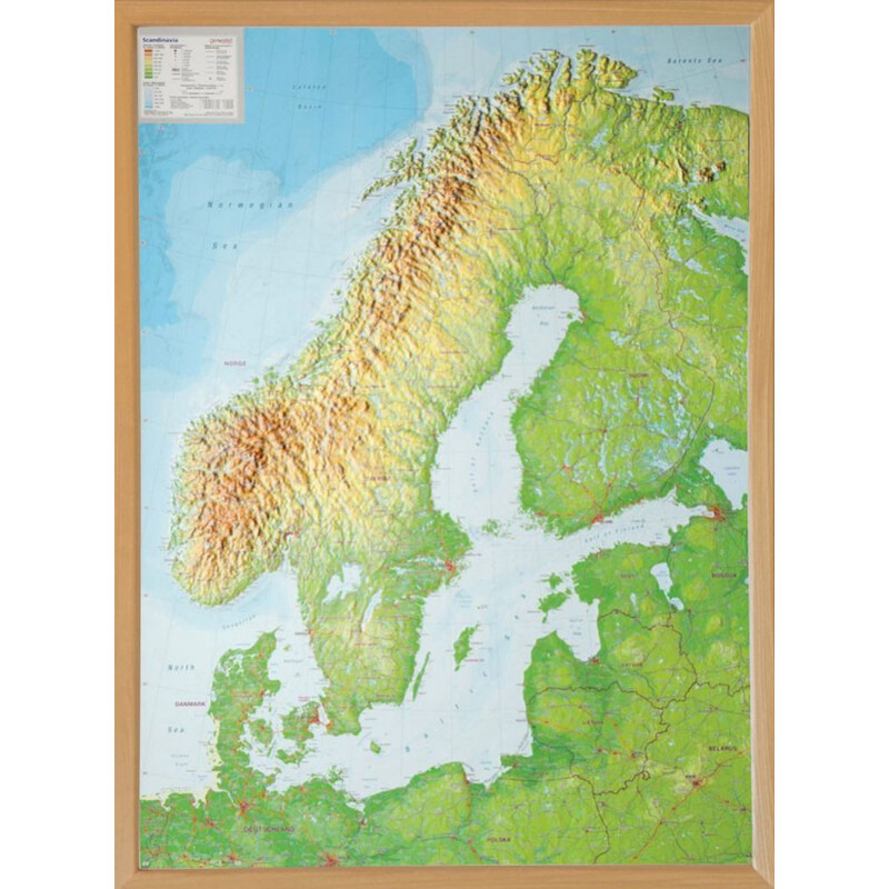 Georelief Regional-Karte Skandinavien