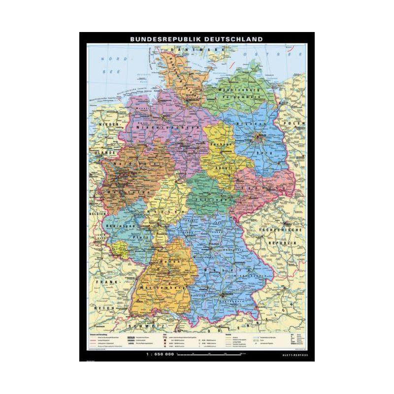 Klett-Perthes Verlag Landkarte Deutschland politisch / stumm (P) 2-seitig