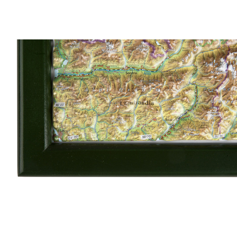 Georelief Landkarte Österreich (77x57) 3D Reliefkarte mit Holzrahmen