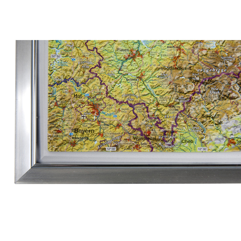 Georelief Regional-Karte Sachsen