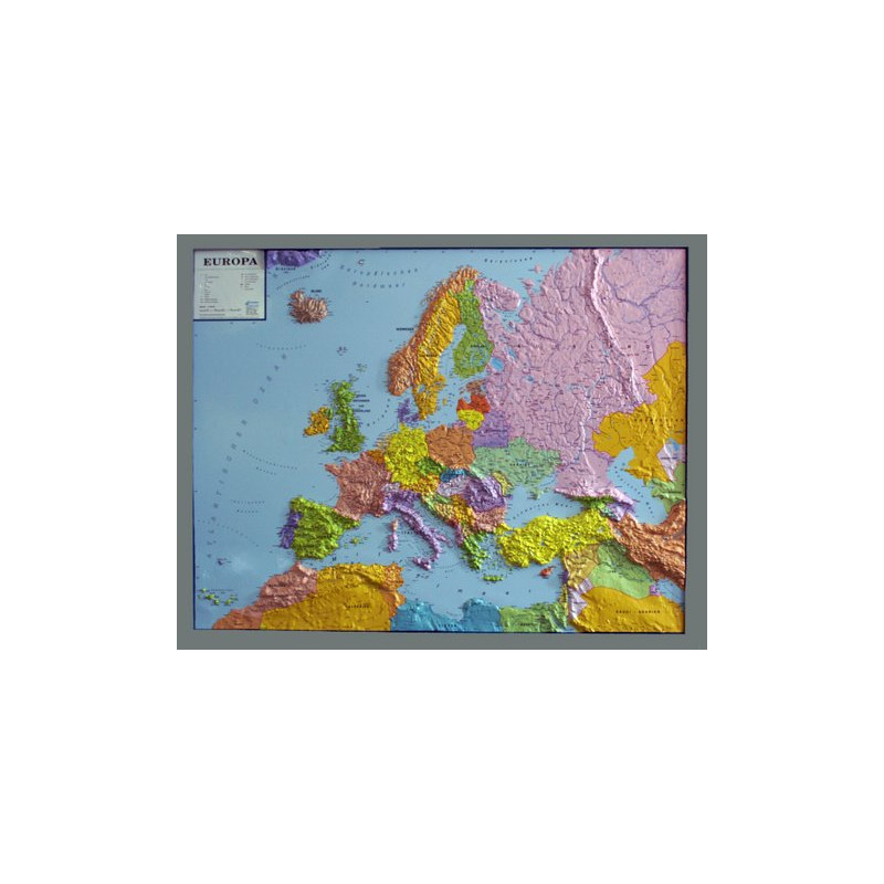 geo-institut Kontinentkarte Kontinent-Karte Reliefkarte Europa Silver line politisch