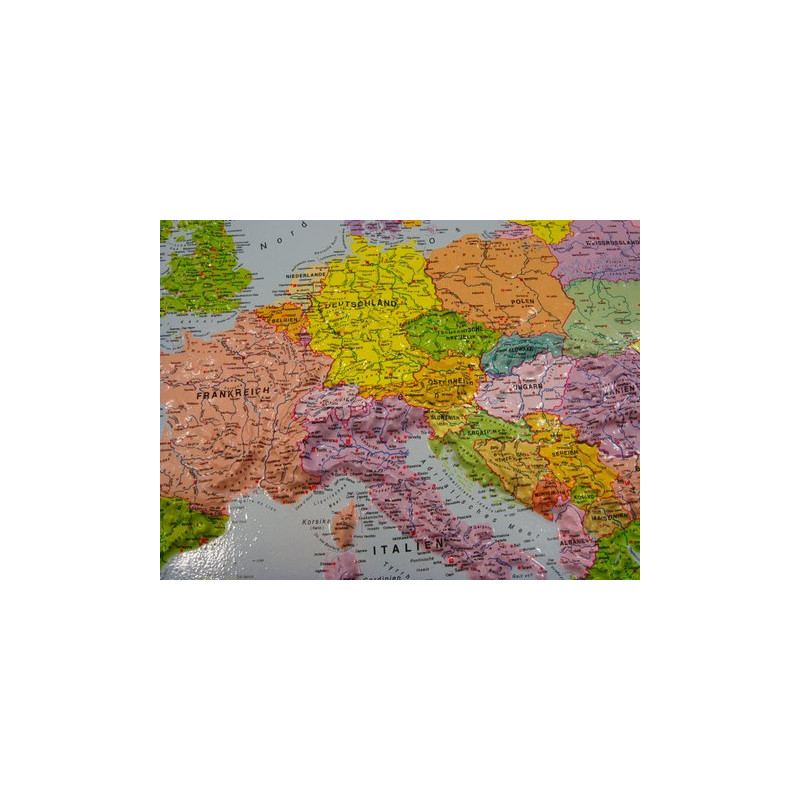 geo-institut Kontinentkarte Kontinent-Karte Reliefkarte Europa Silver line politisch