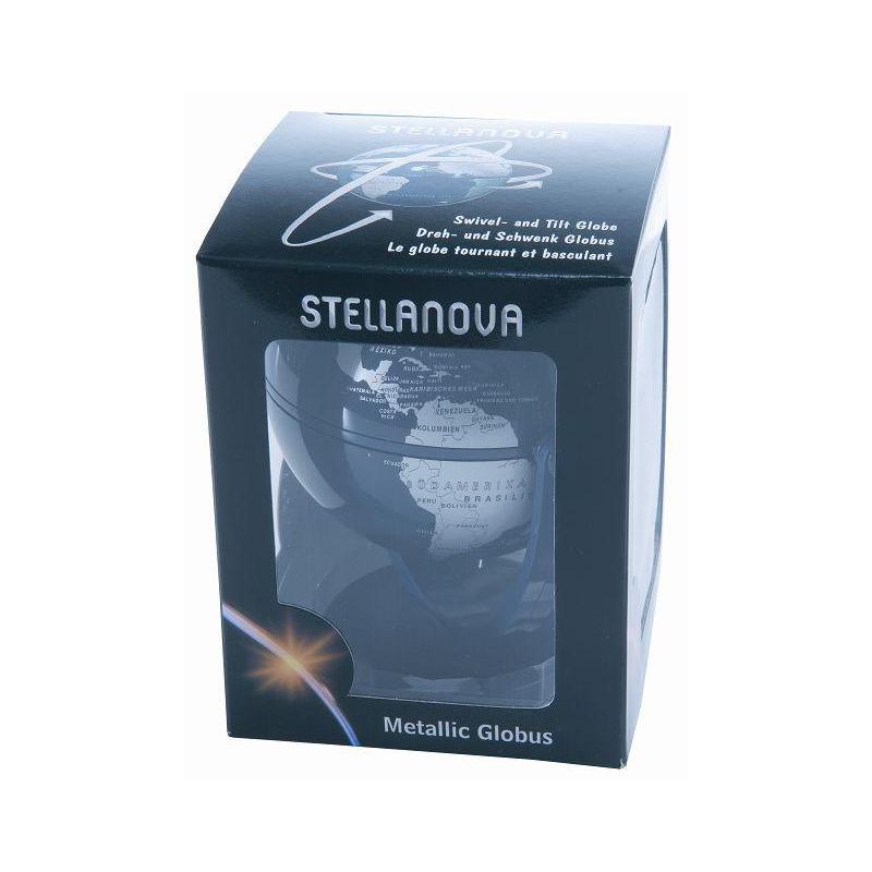 Stellanova Mini-Globus Dreh-Schwenk Globus 881080, silbermetallic-blau