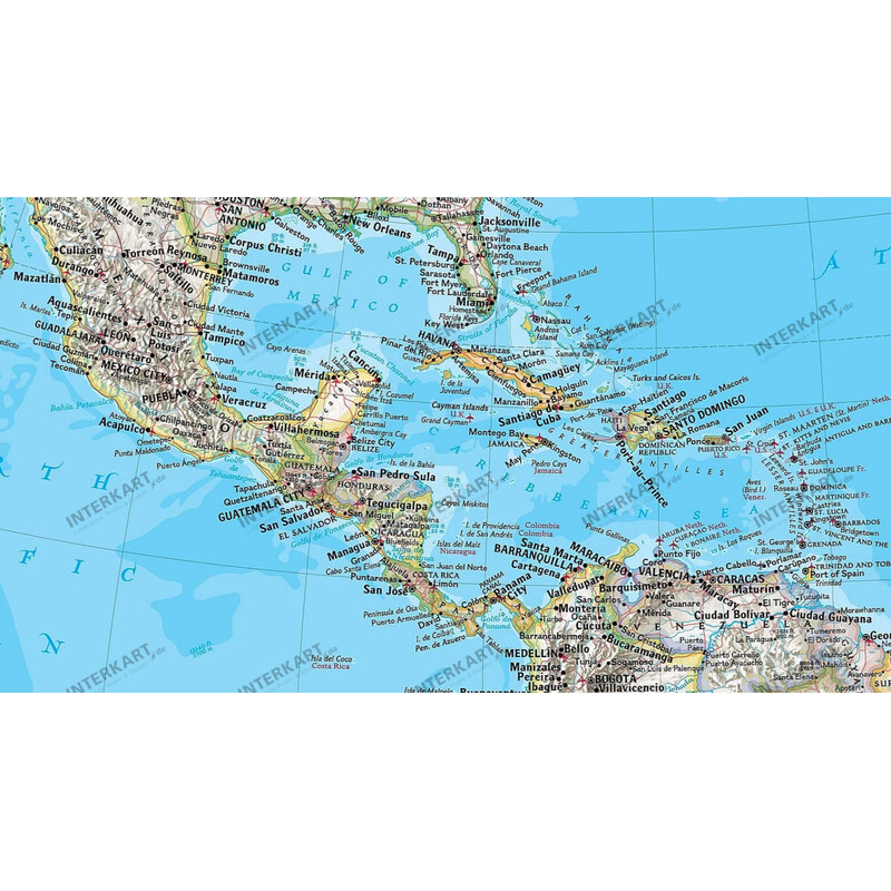 National Geographic Kontinentkarte Nord- und Südamerika politisch (58 x 91 cm)