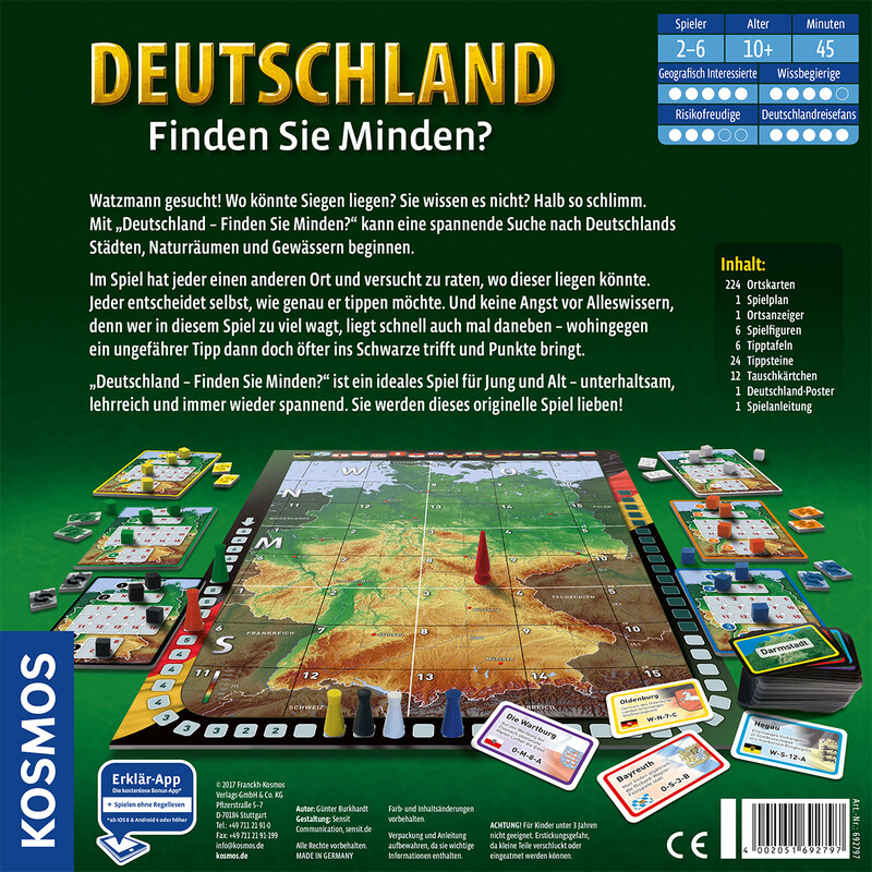 Kosmos Verlag Spiel Deutschland - Finden Sie Minden?