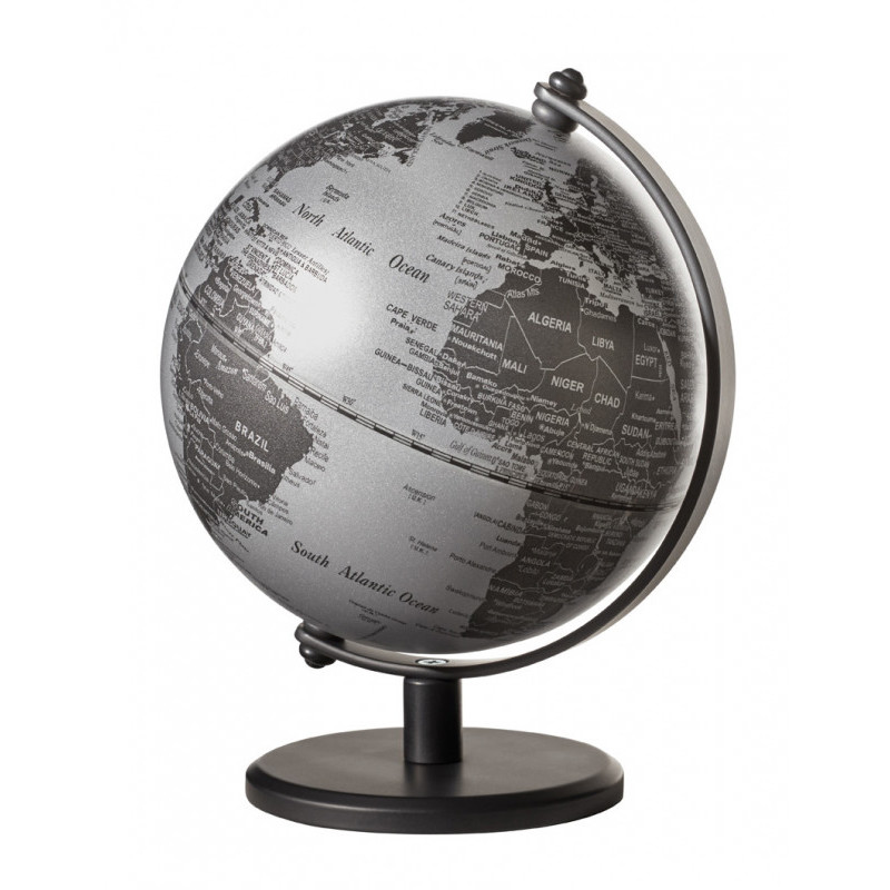 TROIKA Mini-Globus Gagarin Matt Silver 13cm