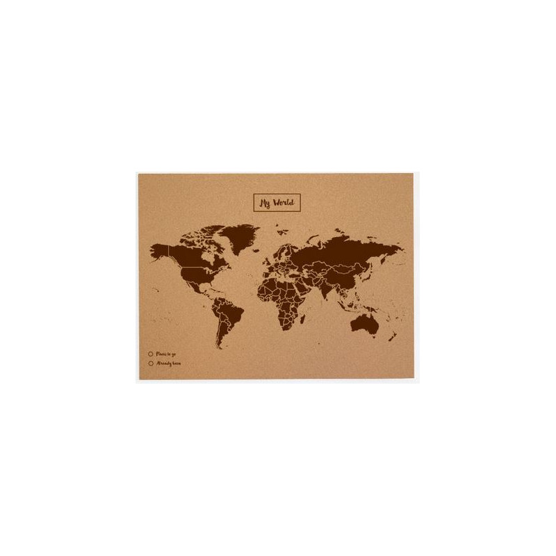 Miss Wood Weltkarte Woody Map Natural Cork L brown