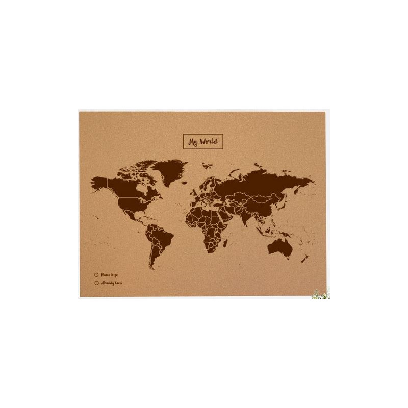 Miss Wood Weltkarte Woody Map Natural Cork XL brown