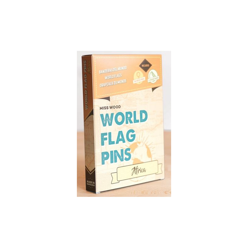 Miss Wood World Flag Pins Markierungsfahnen Afrika 25 Stück